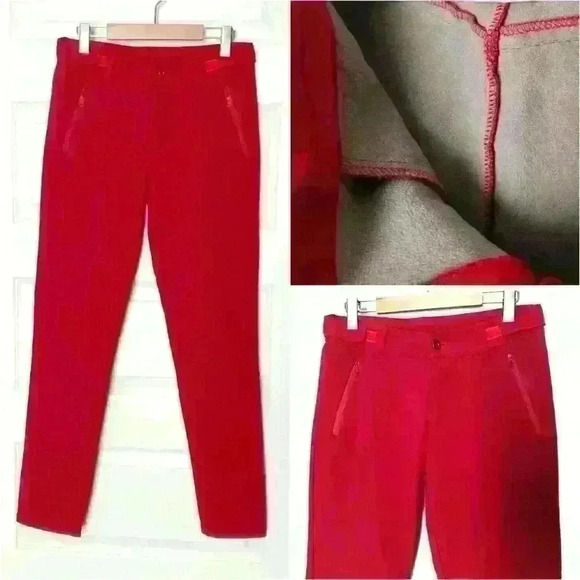 Red soft shell slim fits Trousers/Pants, fleece inside supper warm - Picture 2 of 5